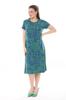 Женское платье большого размера, синее, зеленое, с лабиринтным узором, гибкое базовое платье из вискозы