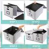 File Storage Box with Lid Hanging Office Document Organizer Metal Handle Legal Letter Size Foldable File Storage Bin