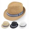 Summer Straw Hat Men's Outdoor Sun Hat Breathable Beach Hats British Performance Jazz Hat Children's Gentleman's Top Hats
