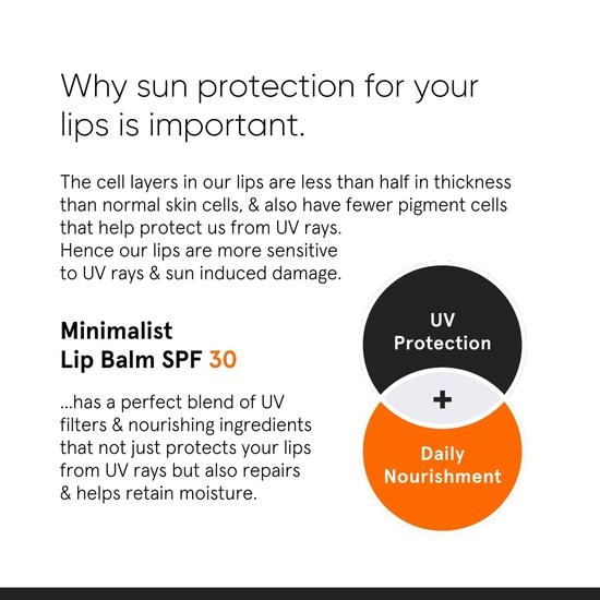 Minimalist Бальзам для губ Spf 30 с керамидами и гиалуроновой кислотой | Защита и питание губ | Для женщин и мужчин | 8 г, оттенок Off White