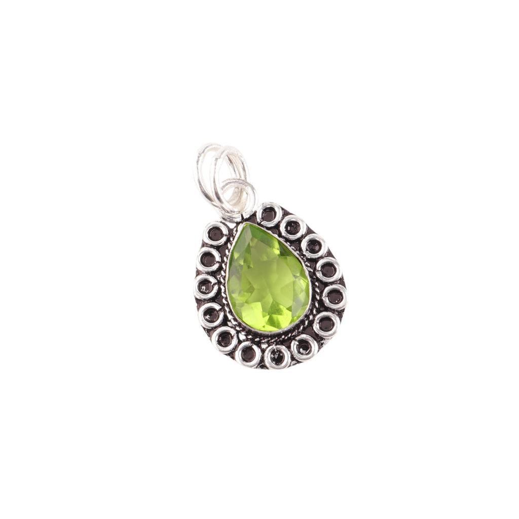 Peridot Gemstone Silver Partywear Pendant, 925 Sterling Silver Jewelry, Women's Wedding Jewelry, August Birth-Stone Gift PP-26-4