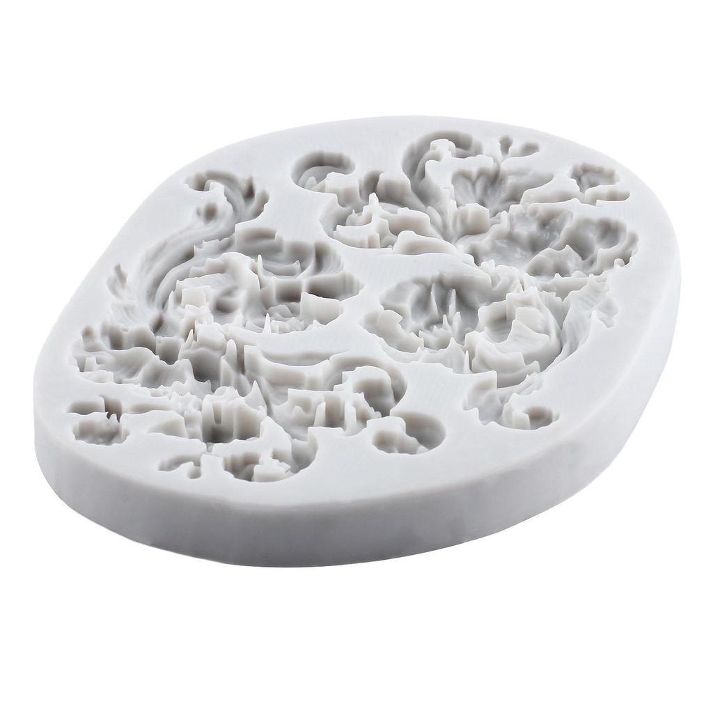 Силиконовая форма в стиле барокко, кружевная рамка со свитками, формы для мастики, инструменты для украшения торта, тематический торт, десерт, декорированная форма для шоколада и конфет