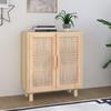VidaXL Brown Buffet 60x30x70 Cm Solid Pine Wood and Natural Rattan 345632