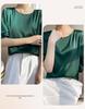 Breathable Silk Women's Round Neck Loose Solid Color Acetate Satin T-Shirt (2024 Spring/Summer Collection)