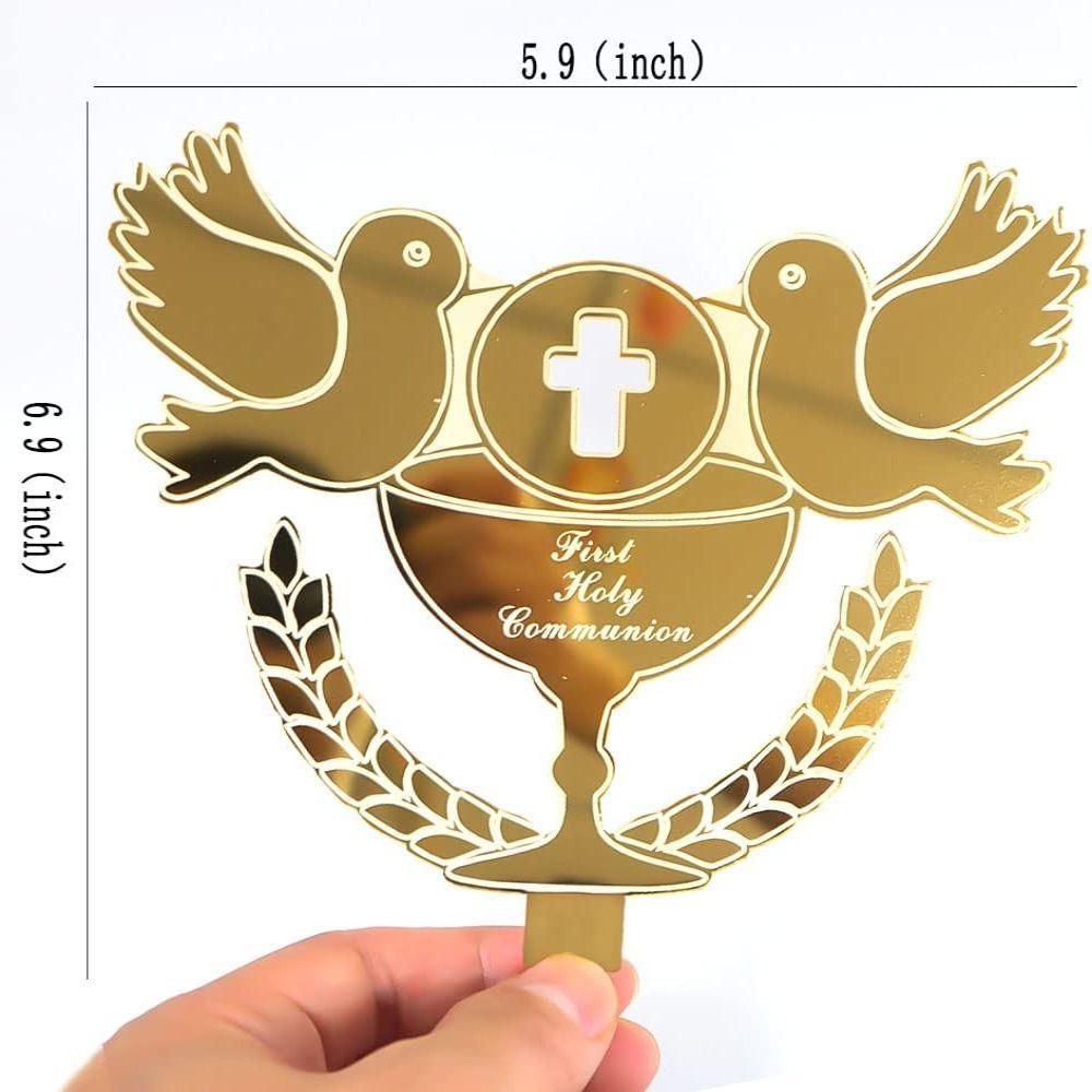 Акриловые голуби для первого причастия, атрибуты для крестин, голубь мира, крест, украшение для торта, топпер для торта