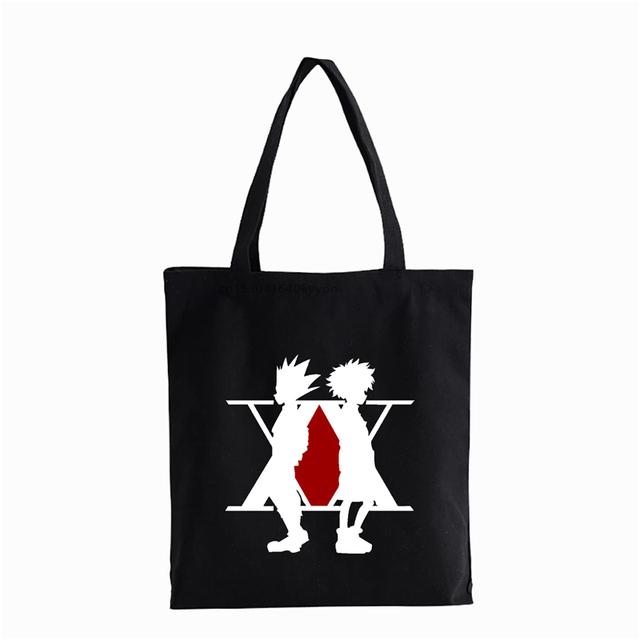 Японская аниме Hunter x Hunter Сумка для покупок Eco Manga Tote Harajuku Сумка-шоппер Женская парусиновая сумка на плечо Killua Zoldyck Hisoka