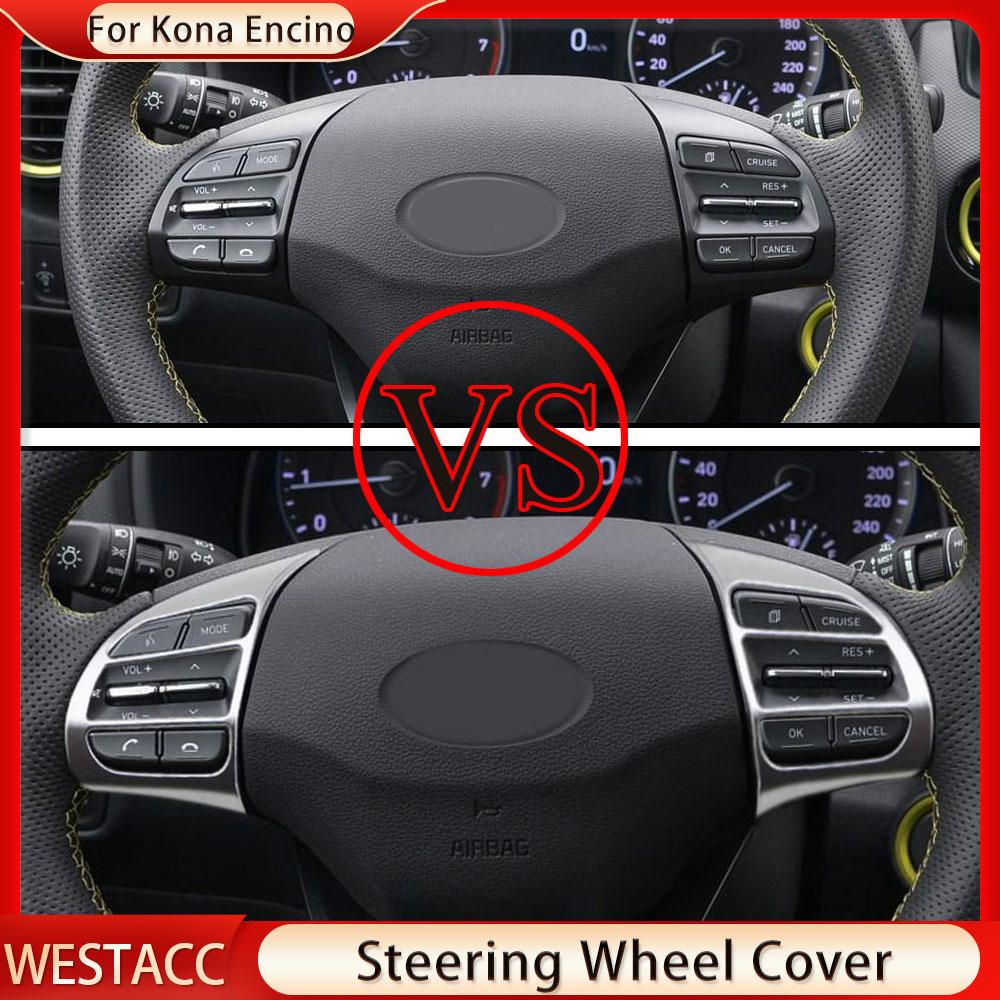 2 шт., крышка рулевого колеса автомобиля, накладка, наклейка для Hyundai Kauai Kona 2017 2018 SUV Car