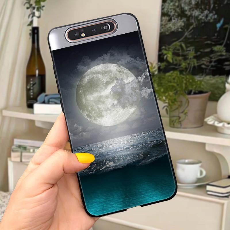 Case For Samsung A80 Case Soft Silicone Cartoon Back Cover For Samsung Galaxy A80 GalaxyA80 A 80 A805 Fundas shell Black coque