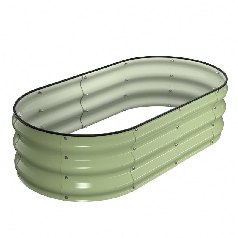 1PCS Metal Planting Box Vegetable Growing Tank Combined Plant Vegetable Growing Box Oval-shaped Galvanized Steel Sheet in Variou