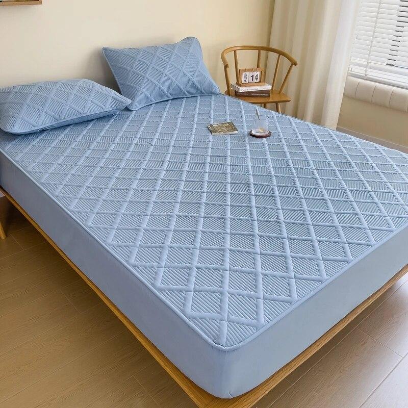 Хлопковый утолщенный наматрасник, антибактериальный, против клещей, простыня, постельное белье для двуспального размера King Queen, наматрасник