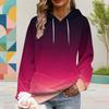 Women Plus Size Colorful Abstract Swirl Printed Long Sleeve Drawstring Hooded Pullover With Kangaroo Pocket