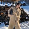 Новое свободное и утолщенное длинное пальто из искусственной овечьей шерсти, женское зимнее белое пальто из искусственного меха