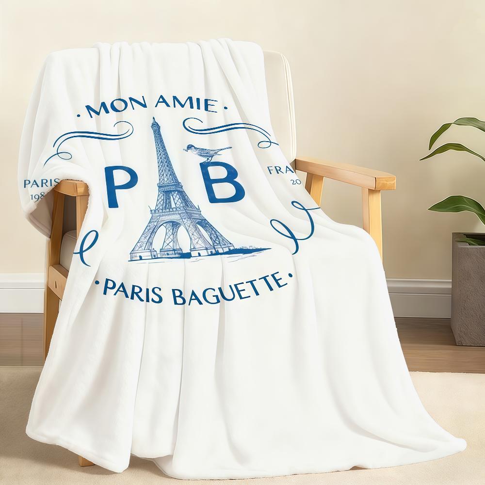Luxurious P Paris B Baguette E Blanket Soft Throw Blanket for Home Bedroom Bed Sofa Picnic Travel Office Rest Cover Blanket Gift