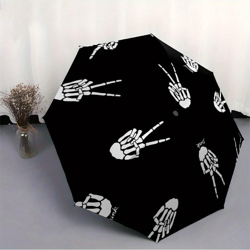 1pc Skele hands Automatic Open 8-Rib Windproof Umbrella, Travel & Commuting, Suitable for All Seasons, Lightweight Portable 123