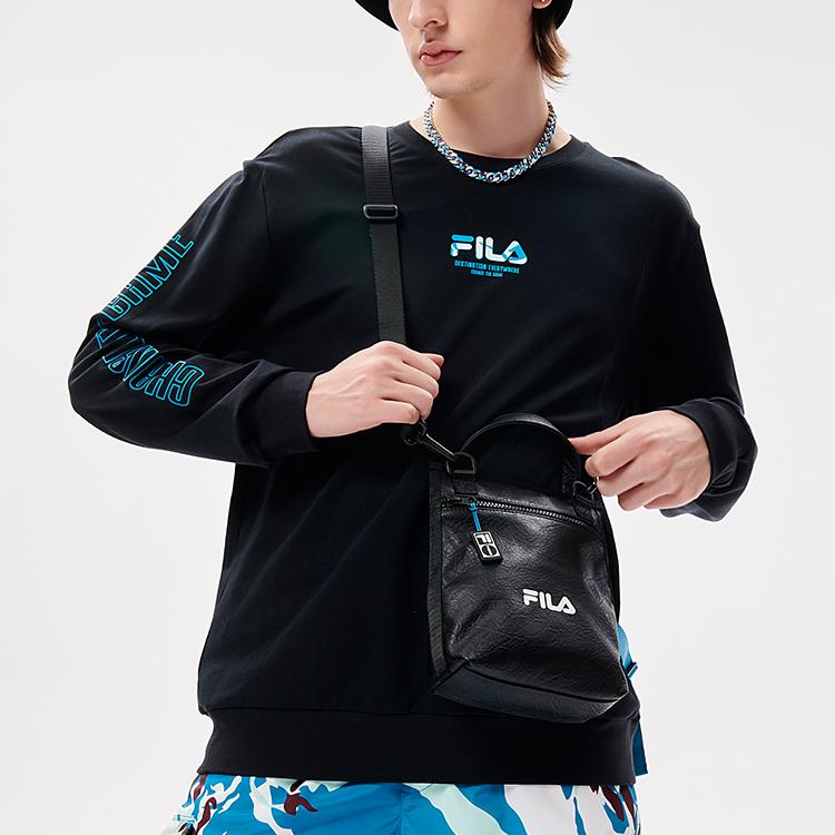Fila Fusion Вязаный пуловер Худи для уличного спорта Мужские худи Глубокий черный T11M133203F-BK