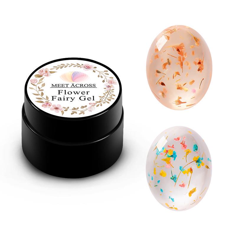 MEET ACROSS Цветочный УФ-гель Lucky Gel Paint Сушеные цветы 3D DIY Desgin Натуральный сказочный лак для ногтей