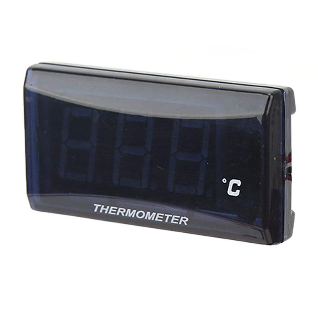 Water Temp Gauge DC12V LCD Screen Motorcycle Water Temp Meter Digital Display with 18mm Sensor Adapter for Modification