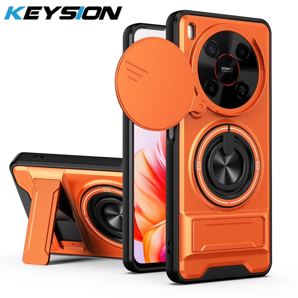 KEYSION Магнитный чехол для телефона для ZTE nubia V70 Max Blade V70 Max Слайдер Защита камеры Вертикальная подставка Кольцо 360° Ударопрочный чехол