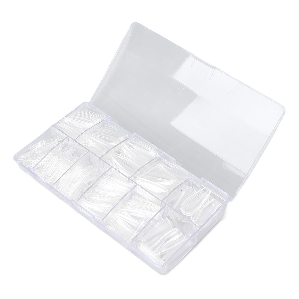 500pcs Artificial Long Nail Tips Transparent Fake Nail Extension Tips Wearable Nail Tips