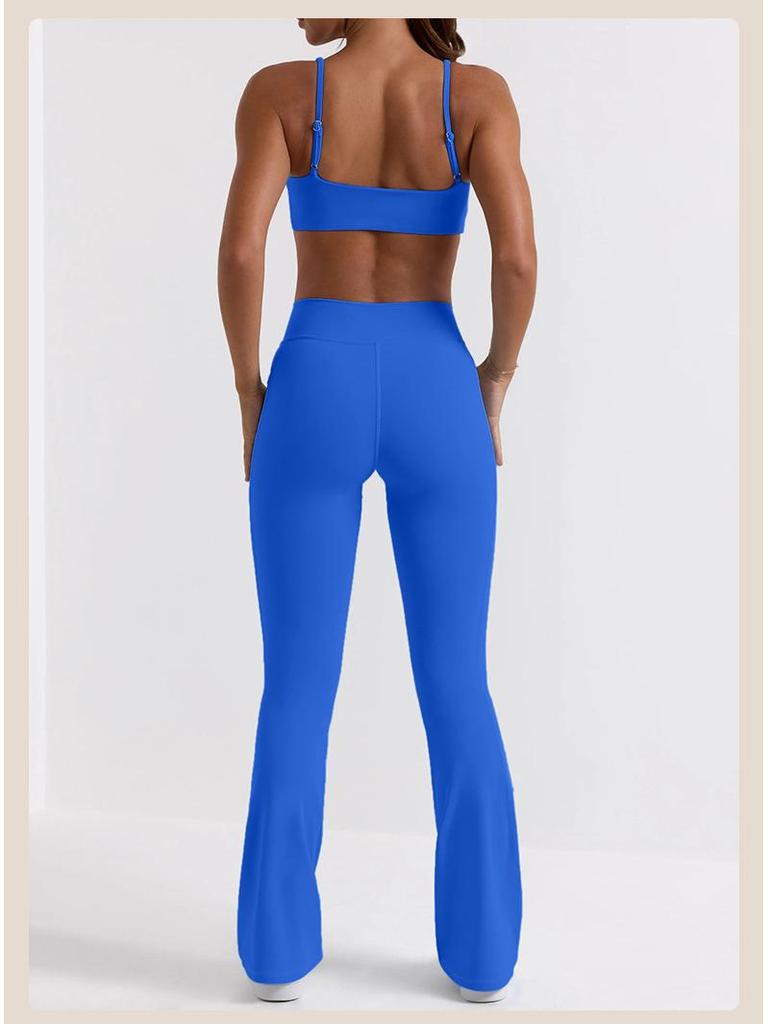 Комплект сексуального нижнего белья Cross-Border: Спортивный бюстгальтер-комбинезон и штаны для йоги с высокой талией