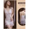 Suspender Sequin Sheer Yarn Sexy Lingerie High-end Uniform Sexy Seductive Dance Party Dress Elegant Fashion Sexy Korean Top PS5M