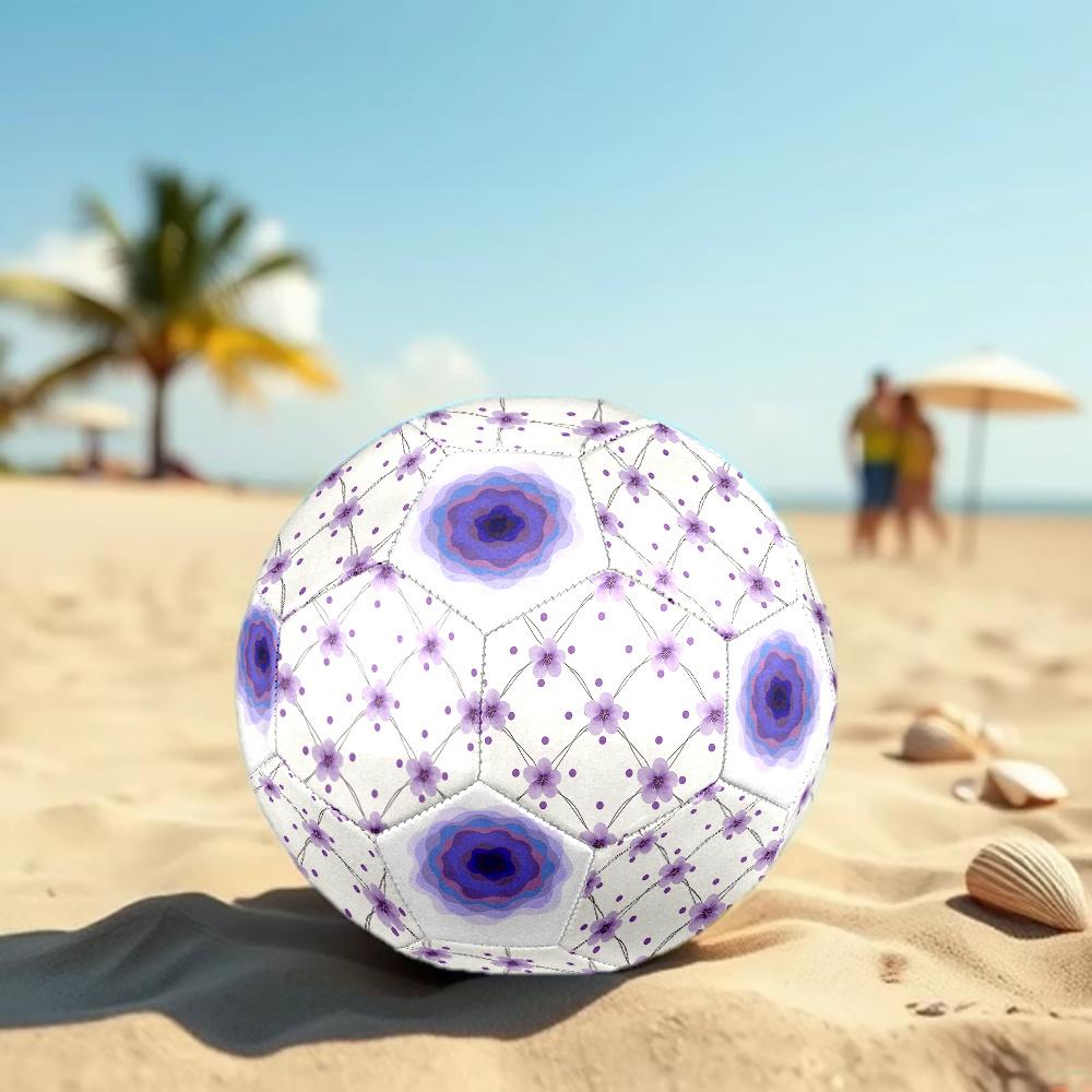 1PC Purple Floral Abstract Colorful Soccer Ball Size 5 Football Machine Sewn Indoor/Outdoor Universal Football A70