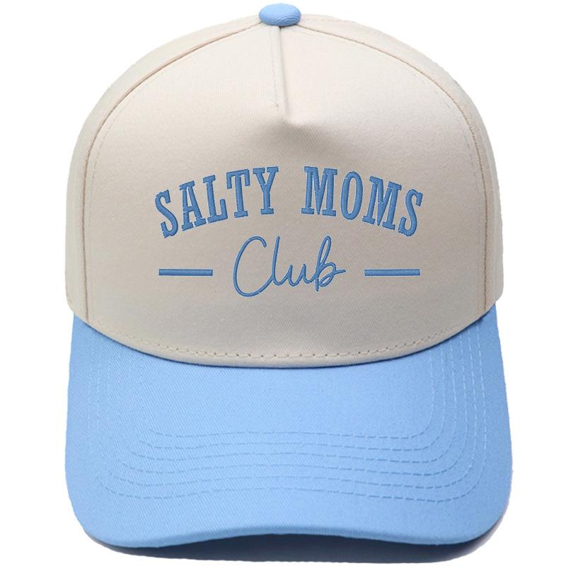 Шляпа тракера с вышивкой SALTY MOMS, яркая, с сочетанием цветов, бейсболка, для улицы, защита от солнца, папина шляпа, женская