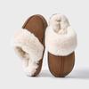 Fashion Kidmi Fashion Fuzzy Cotton Slippers For Women Indoor Non-slip Faux Fur Collar Fluffy Slides Winter Soft Cozy Plush House Shoes
