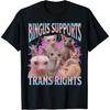 Бингус поддерживает права трансгендеров Смешной мем про кота-сфинкса Пиратская мужская женская футболка