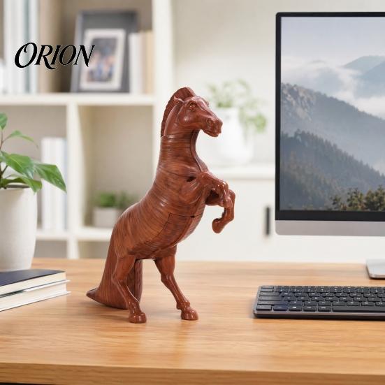 Деревянная текстура Коробка для закусок 3D-печатные фигурки лошадей Подставки для попкорна, Современная фигурка для стола, Скульптура-ведро для хранения в кинотеатре Троянский для