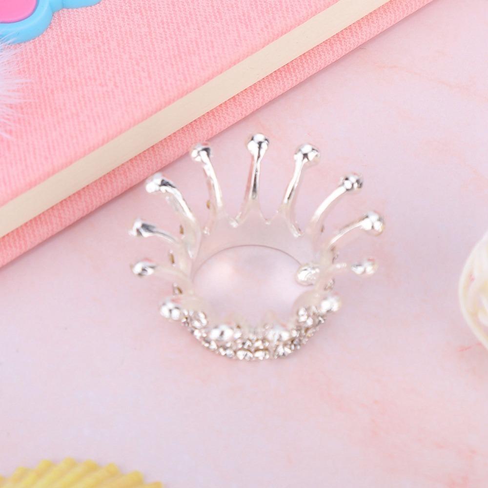 Gilt Painted Crown Design Nail Art Brush Holder Alloy Rhinestone Manicure Tool Rack Home Use