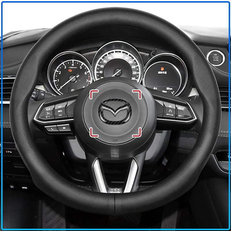 Для Mazda 6 3 CX5 5 2 323 CX7 Demio Atenza Axela MX30 CX30 CX3 CX9 RX8 RX7 ABS Наклейка на центр рулевого колеса автомобиля Аксессуары
