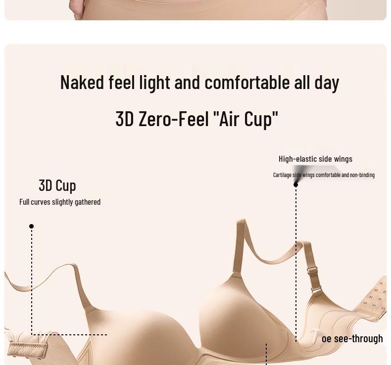 Seamless Push-Up Underwear for Small Chest - Anti-Sagging, Thin Invisible Style, Flesh Color, Summer 2025 Collection