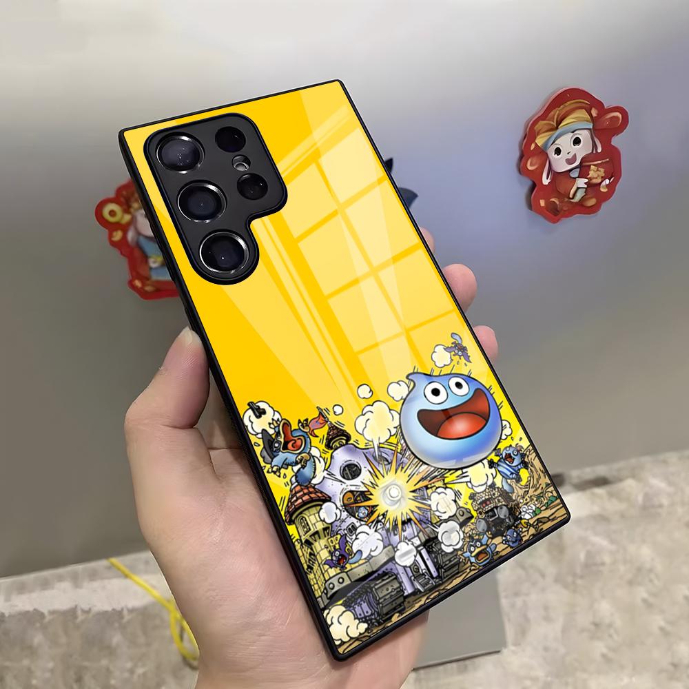 Чехол для телефона D-Dragon Quest Slime для S25 Ultra Samsung S24 Fe S22 S20 S21 23 Plus Galaxy A54 A34 A53 A16 Стеклянная крышка