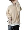 TASOGARA High Loose Stylish Solid Layered Women's Fleece-Lined Hoodie, Neck, Fit, Sweatshirt, Color, Look, Warm, Casual, Figure-Flattering,