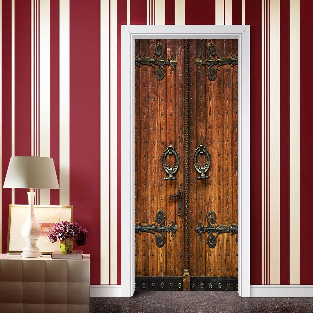 3D Door Sticker Wallpaper PVC Landscape Home Decor Furniture Vinyl Wrap Waterproof Wall Sticker Bedroom Door Decorative Film