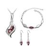 Женщины Rhinestone Геометрический кулон Ожерелье Браслет Крюк Серьги Комплект ювелирных изделий