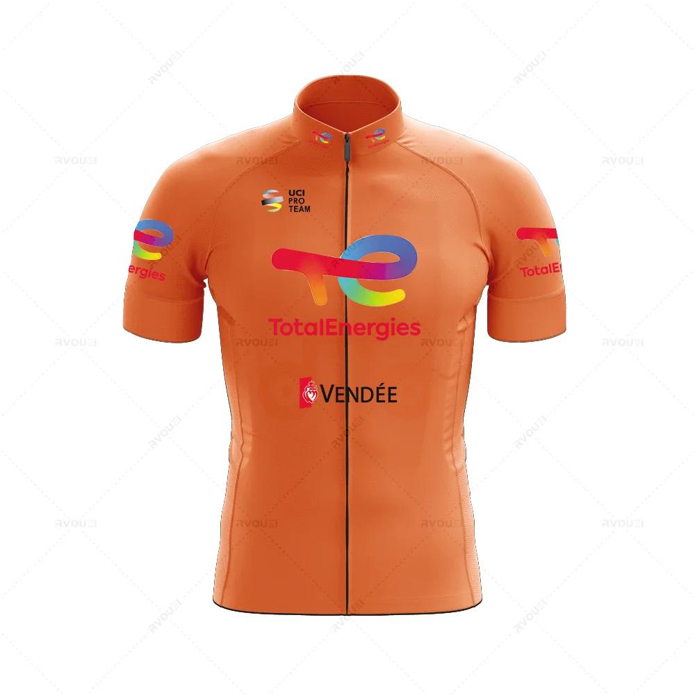 Total Energies 2025 Summer Profession Cycling Sweatshirt Set Men's Short Sleeve Jersey Cycling Clothing Bicycle Maillot Ciclismo