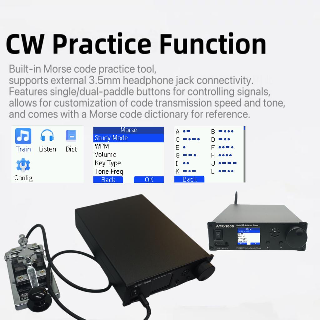 AMNVOLT ATR1000 1000 Вт 1,8-30 МГц Автоматический антенный тюнер 3 режима Полнодиапазонный радиоприемник Мини-радиооборудование Для YAESU ICOM