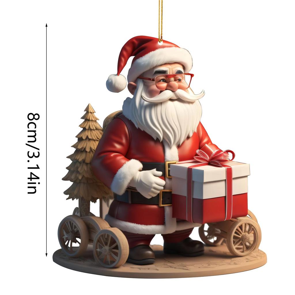 Рождественские украшения Санта-Клаус Снеговик Подвеска на елку Акриловый мультяшный красный Санта-Клаус Подвеска Украшение на окно автомобиля Подарок