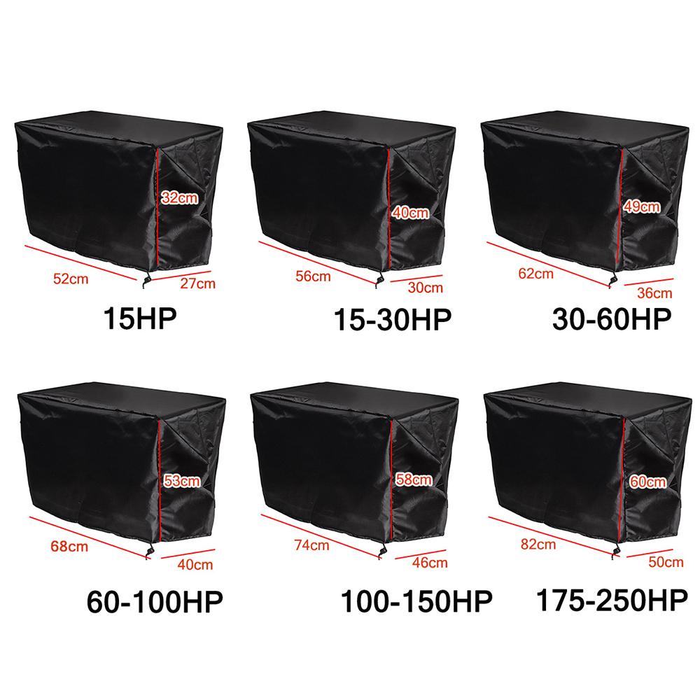 1pc Black 60 To 100 HP Boat Outboard Motor Engine Cover Oxford Cloth Waterproof