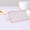 Place Cards for Table Setting Blank Wedding Seating Place Cards Folding Tent Name Cards with Pink Border for Party Bridal Banquet Dinner