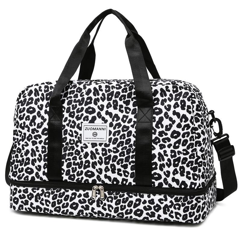 Large-capacity hand-held striped travel bag portable luggage storage bag for women's business handbag