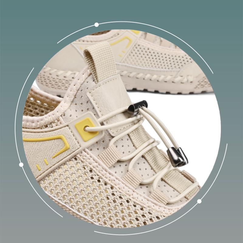 Летняя дышащая мужская сетчатая обувь с быстрой шнуровкой, удобная мягкая подошва, мужская обувь для активного отдыха