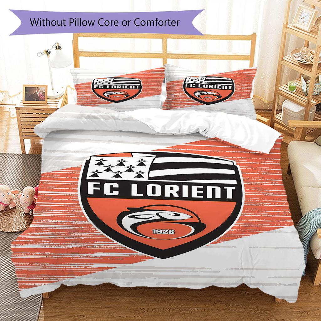 FC Lorient Bedding Quilt Set Quilt Cover Pillowcase Home Decoration Birthday Gift (1 * duvet cover + 2 * pillowcase, without core)