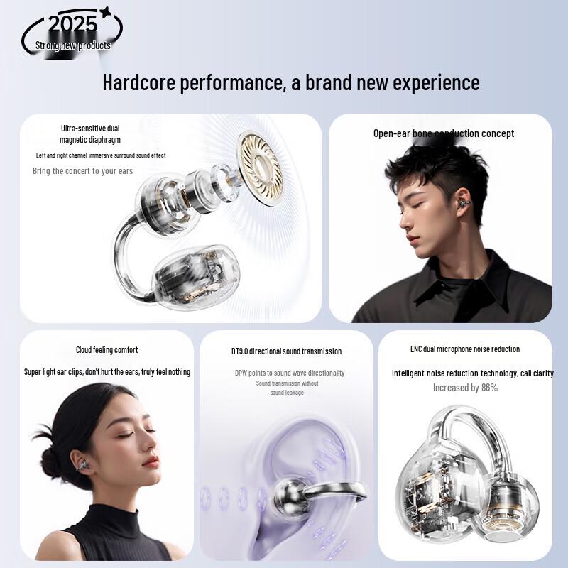 Беспроводные спортивные наушники EARISE с открытым ухом, на зажиме