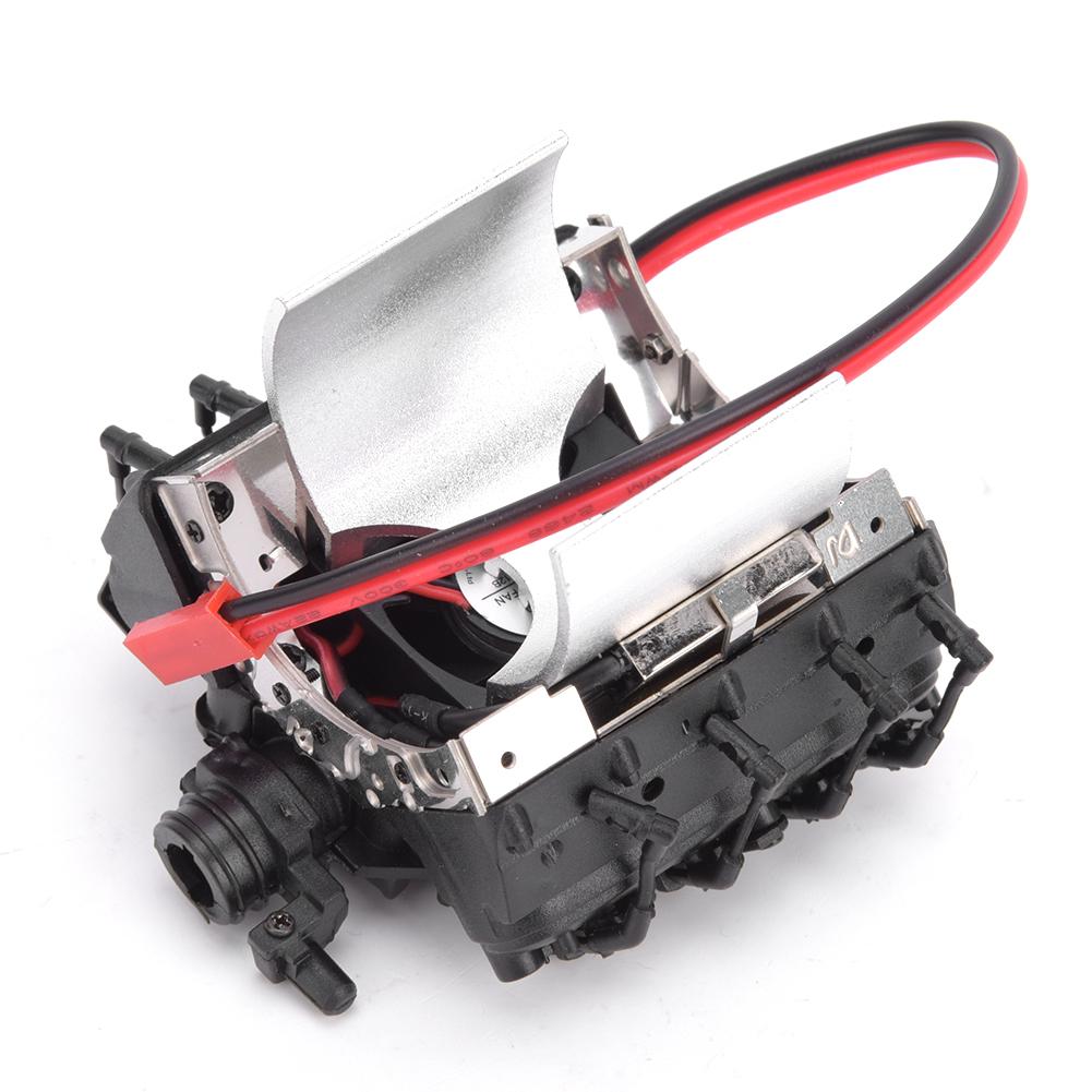 V8 1 10 RC Simulation Engine Cover Cooler Motor Fan Universal Accessory for Trx4 Scx10 scx10IIBlack