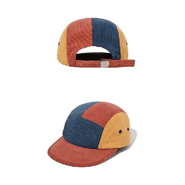 Corduroy soft-brimmed color-blocked couple's baseball cap, soft-top unisex outdoor cap