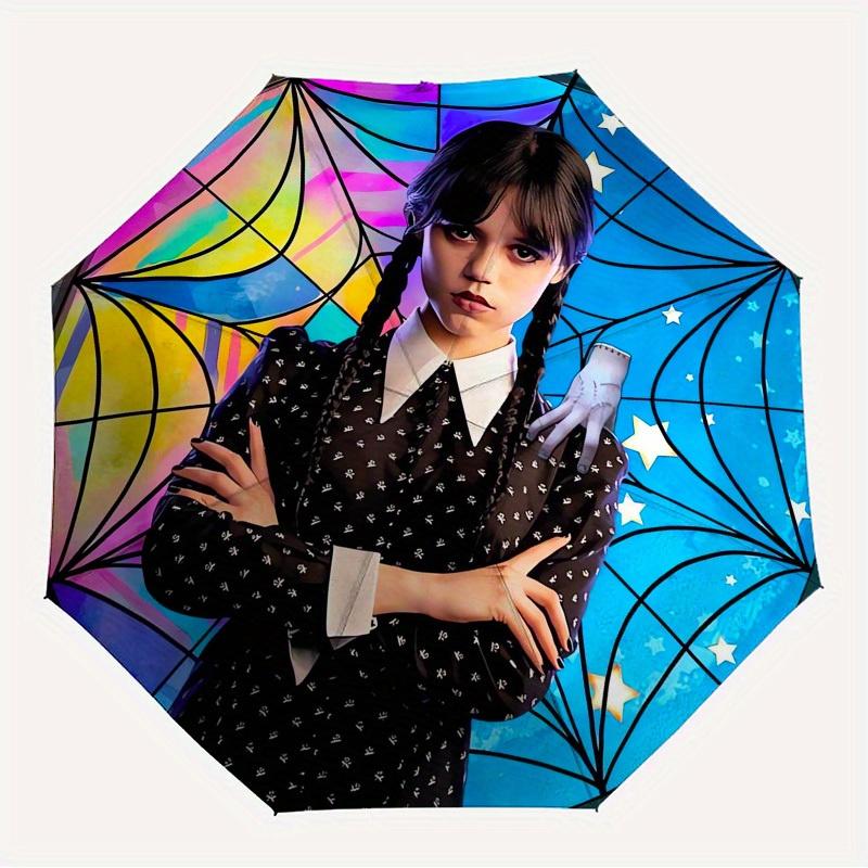 1pc Wednesday Characters Themed High-quality Umbrella,Automatic Opening and Closing Umbrella,Multi-functional Umbrella G0811366