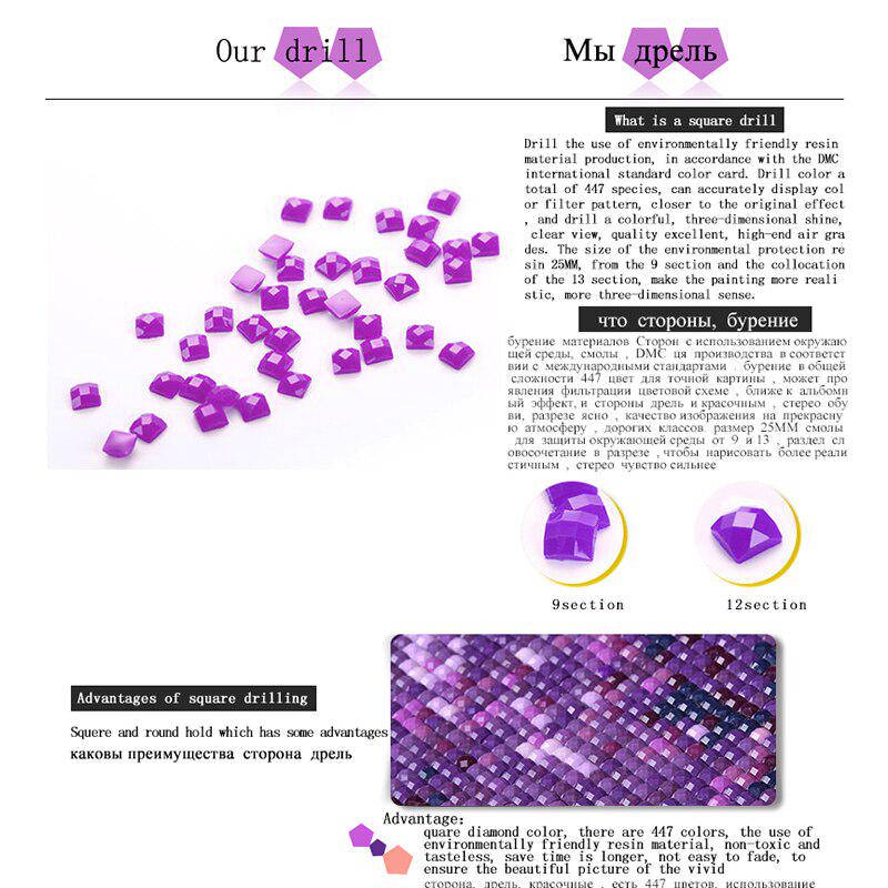 5D DIY Diamond Painting Wall Sticker Full Drill Waterfall Flower Natural Scenery Cross Stitch